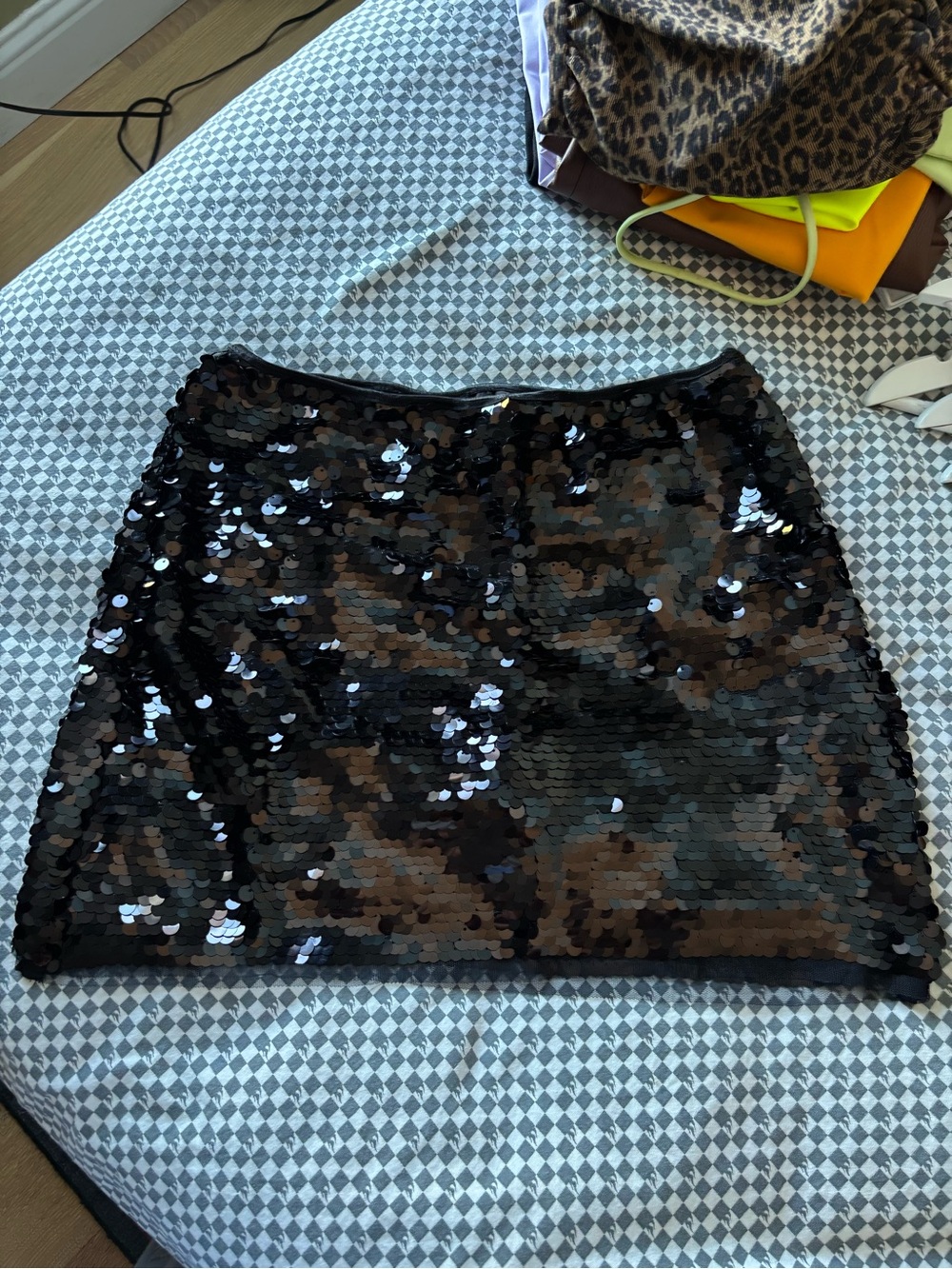 Black Sequin Mini Skirt - Brand Unspecified